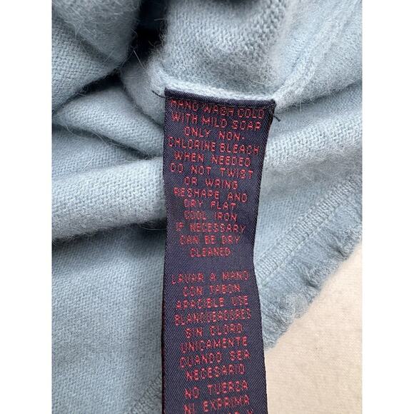 Ladies Vintage 90’s Baby Blue Wool Ruffle Turtleneck Sweater Size Small0 - Picture 4 of 6